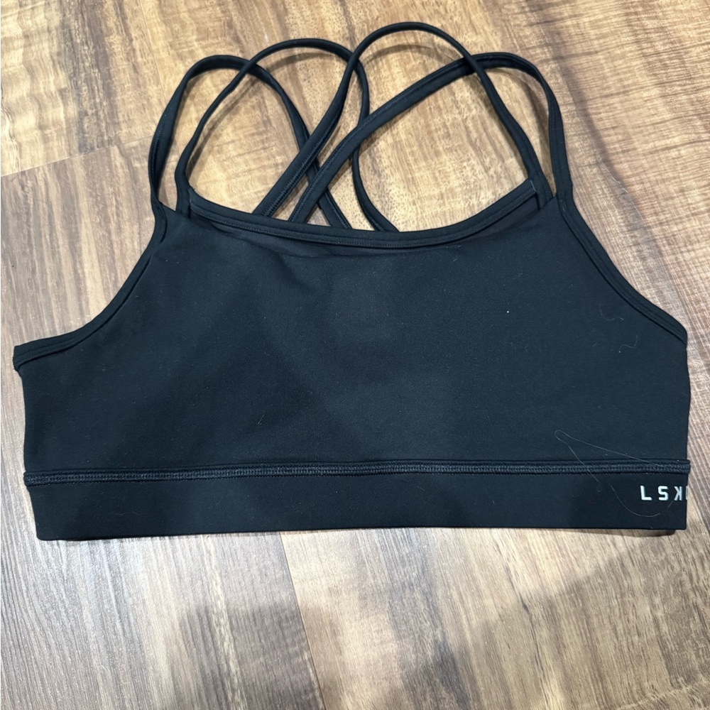 LSKD Black Strappy Sports Bra